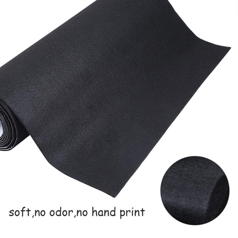 Caydo 78.7" x 17.7" Extra Large Black Adhesive Felt Shelf Liner Black Backed Adhesive Felt Roll for DIY Projects Costume, Jewelry Drawer Craft Fabric Peel Stick - Image 2